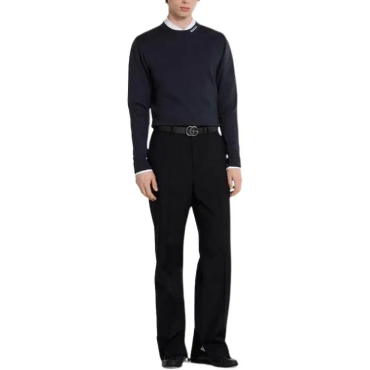 Джемпер мужской GUCCI с логотипом, вязаный, черный — фото 3