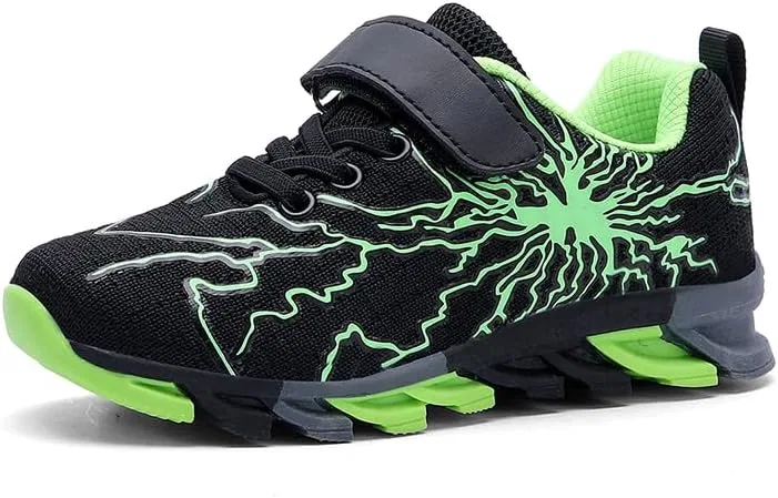 Детские кроссовки для мальчиков и девочек с дышащим верхом XKOWUO, Black Green