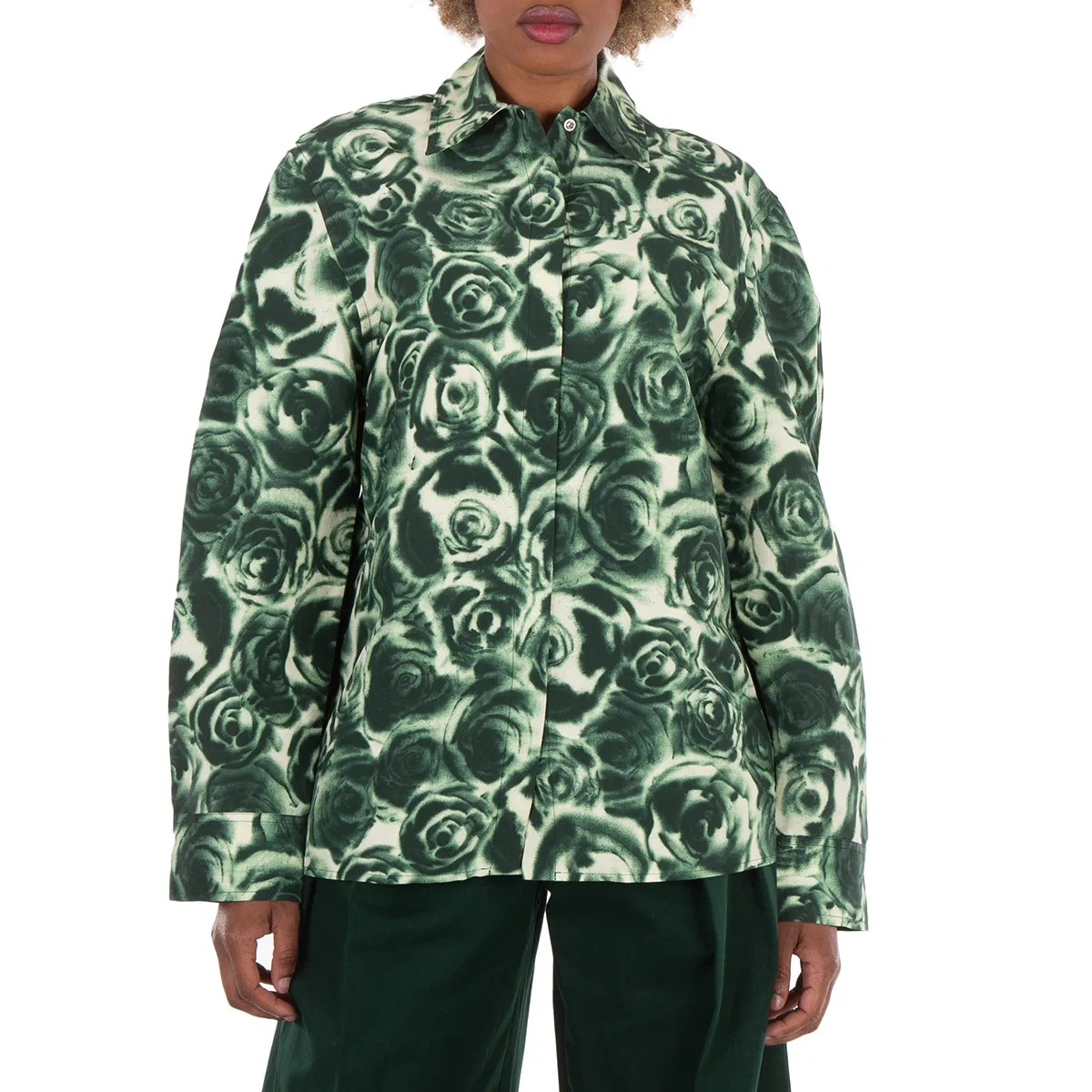 Блуза с принтом Rose Taffeta Burberry, Ivy Ip Pattern