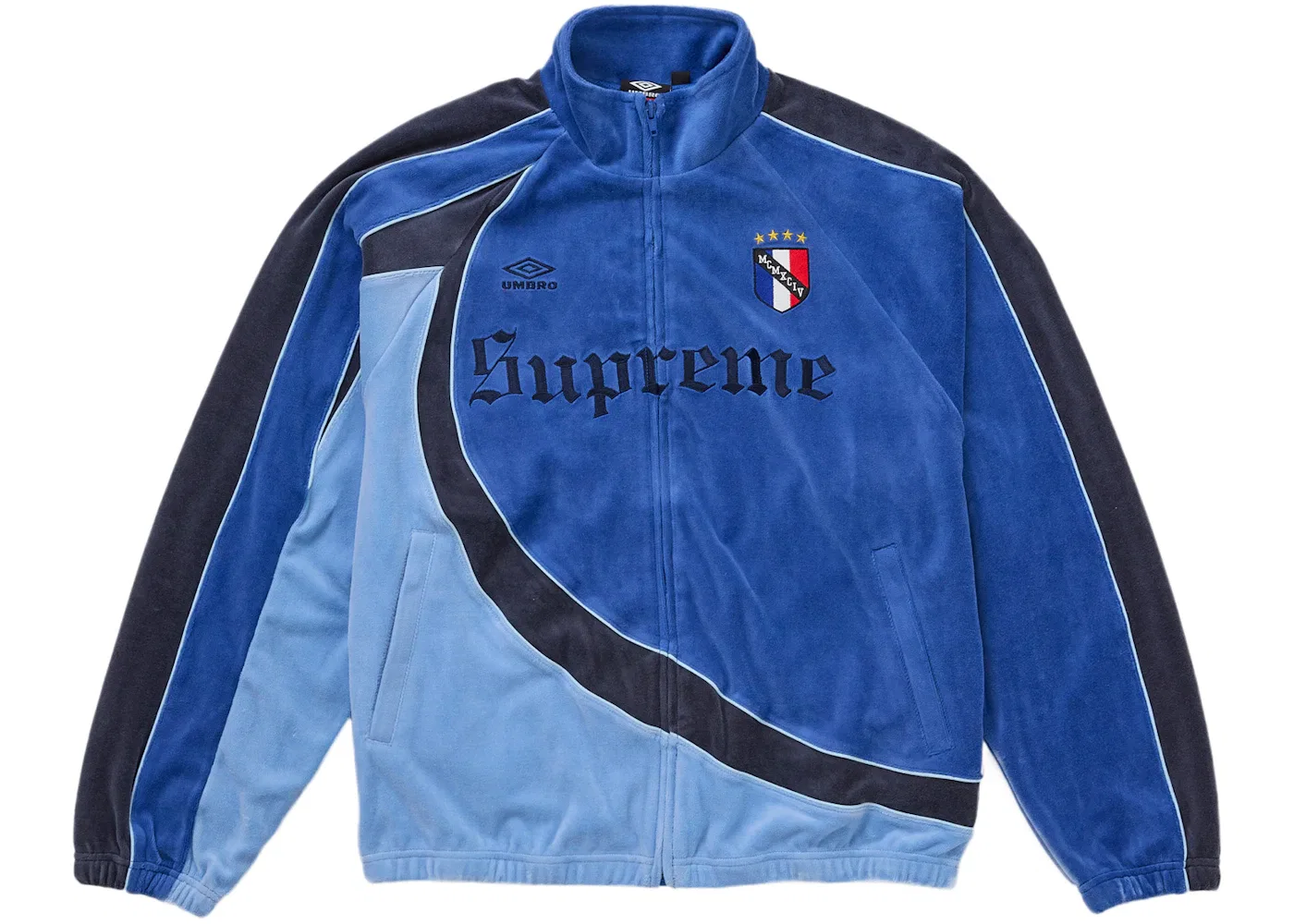 Мужская куртка на молнии из велюра Supreme Umbro Velour Track Jacket, синий