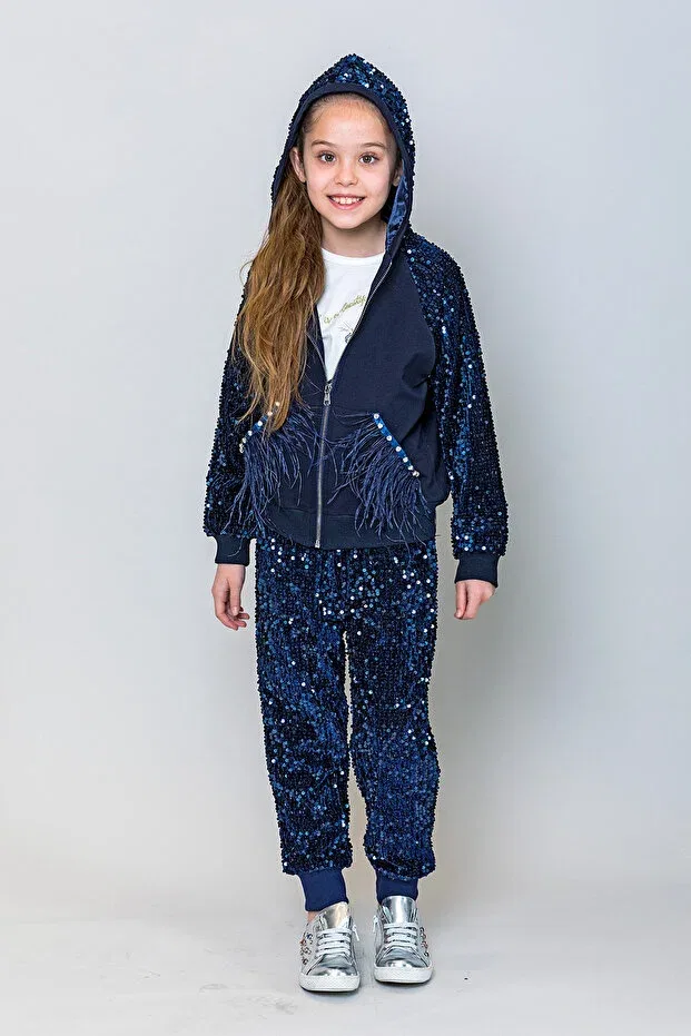 Детская куртка для девочек с длинным рукавом Incity, Navy Blue — фото 4