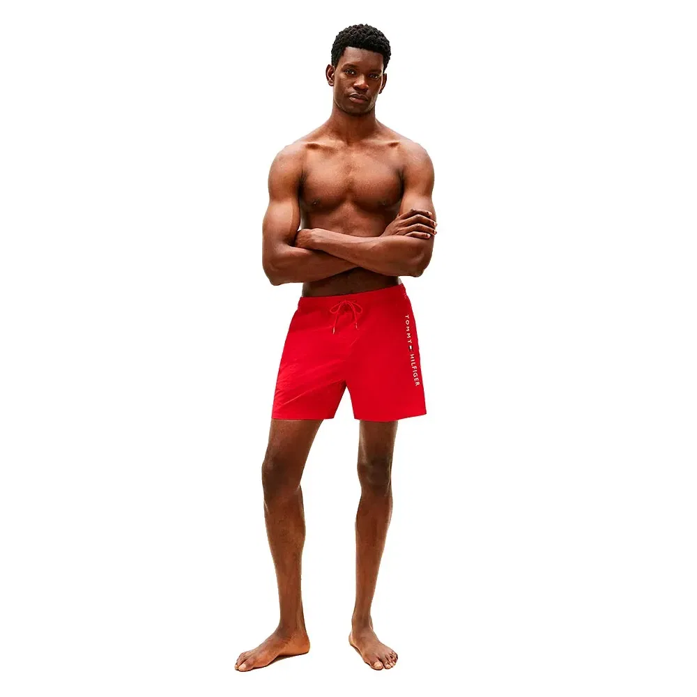 Плавки Tommy Hilfiger Original Logo Mid Length Swim, красный — фото 4