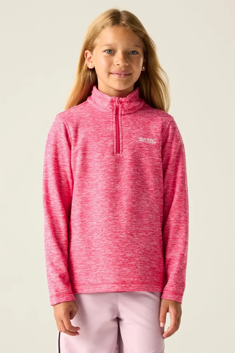 Детское худи с молнией Hot Shot Marl Half Zip Fleece Regatta, Pink