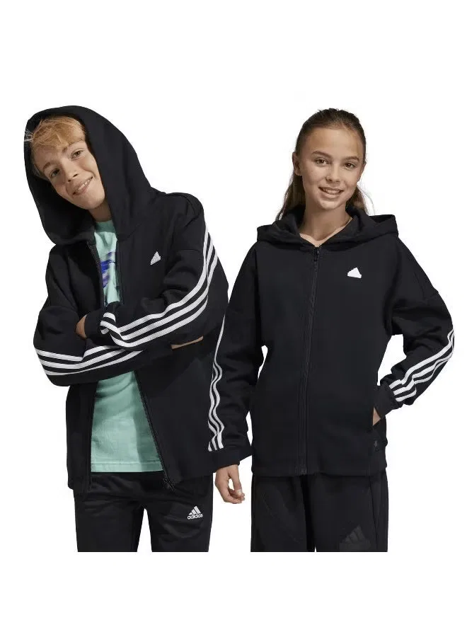 Худи на молнии с капюшоном Future Icons 3-Stripes Adidas, черный