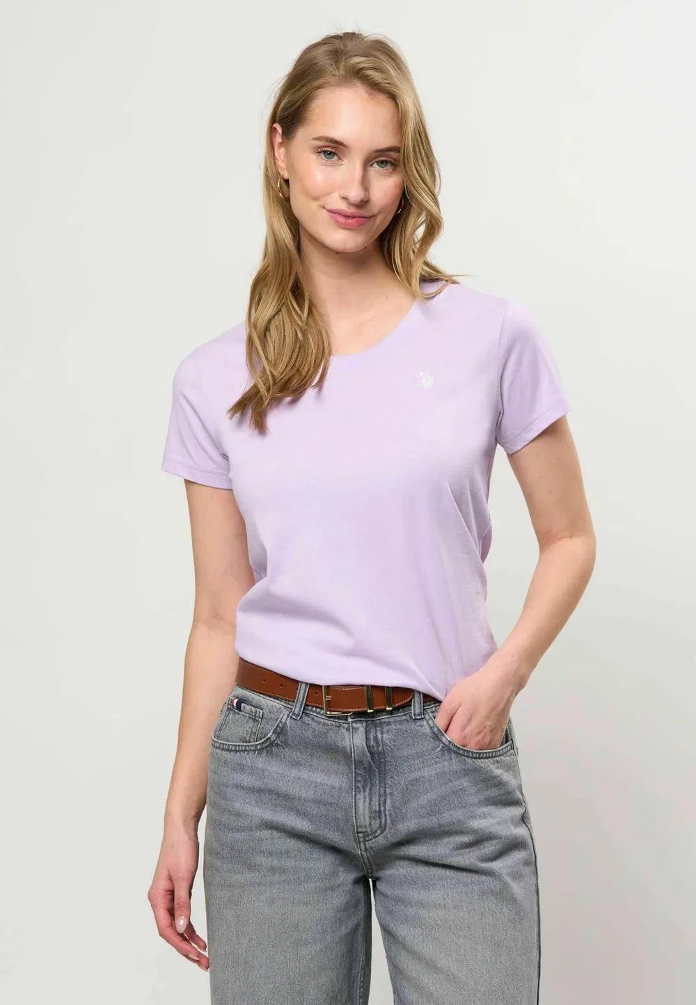 Футболка Uwamy - базовая футболка U.S. Polo Assn., Pastel Lilac