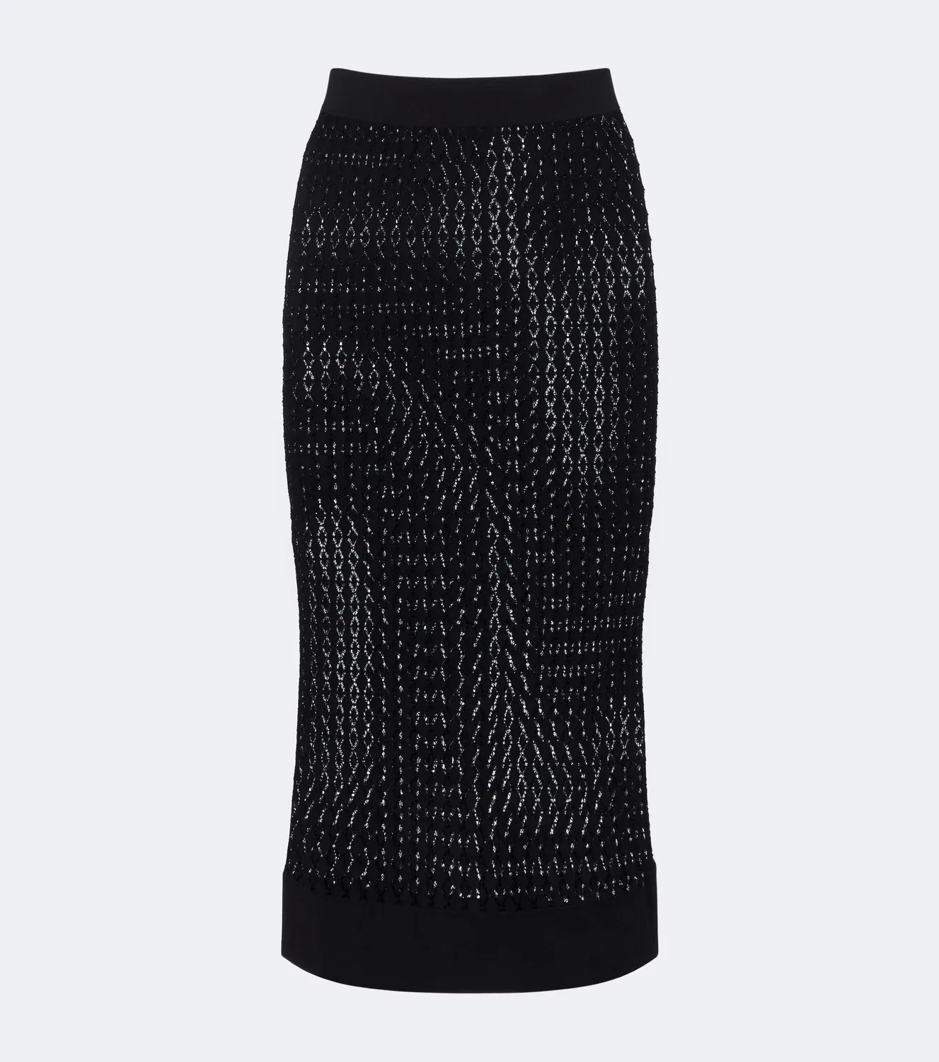Юбка-карандаш с ажурным узором Saint Laurent, черный