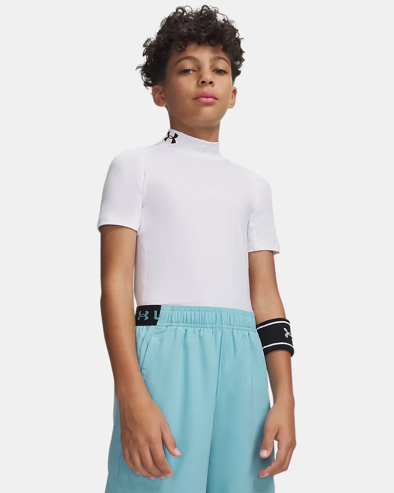 Футболка с коротким рукавом и высоким воротом HeatGear Mock UnderArmour, White/Black