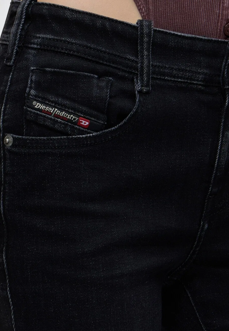 Расклешенные джинсы DIESEL '1969 D-EBBEY-T' из черного денима — фото 3