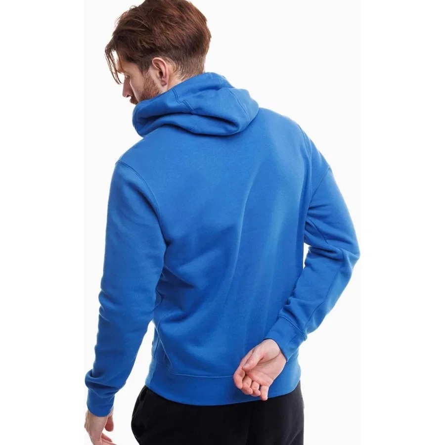 Мужской свитшот с капюшоном, хлопковый, модель Flc PARK20 Po Hoodie, Nike, Синий — фото 2