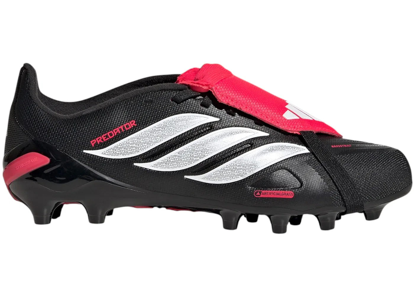 Детские бутсы с откидным язычком Adidas Predator League Fold-Over Tongue AG Immortal DNA Pack, Core Black Cloud White Lucid Red