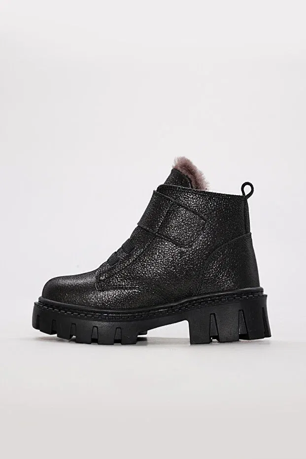 Детские ботинки для девочек с мехом Fast Step, Steel — фото 2