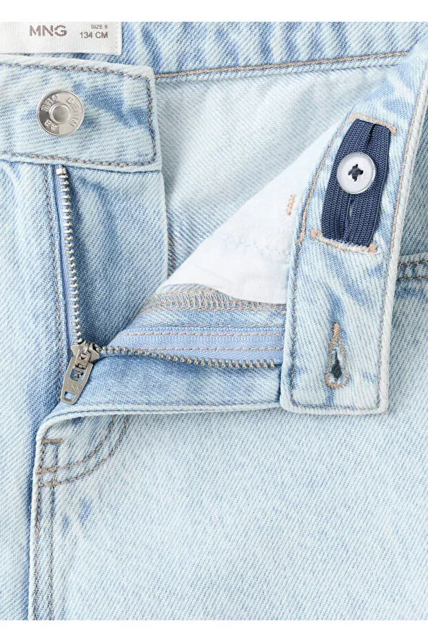 Детские шорты для мальчиков джинсовые с вышивкой Mango Kids, Light Blue — фото 4