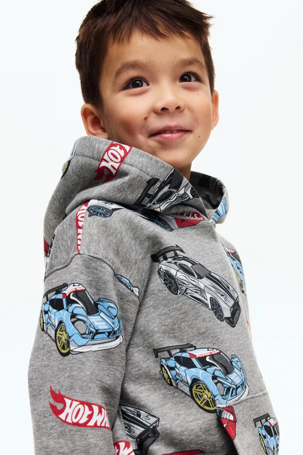 Худи с принтом H&M, Graumeliert/Hot Wheels — фото 2