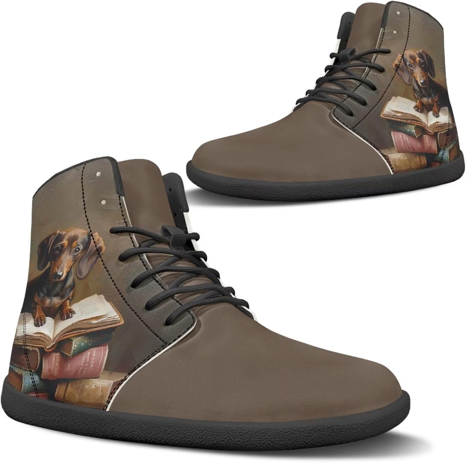 

Высокие кроссовки с животным принтом для мужчин, с широкой носочной частью, шнуровкой, противоскользящие, для тренировок и бега Xixirimido, Dachshund Books