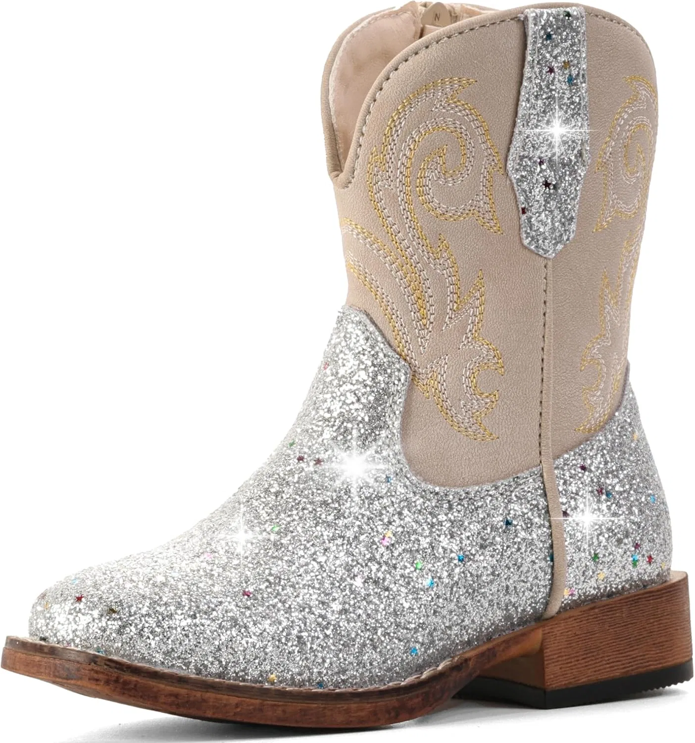 Детские сапоги для девочек с блестками Cowgirl Boots IUV KIDS, Silver Glitter