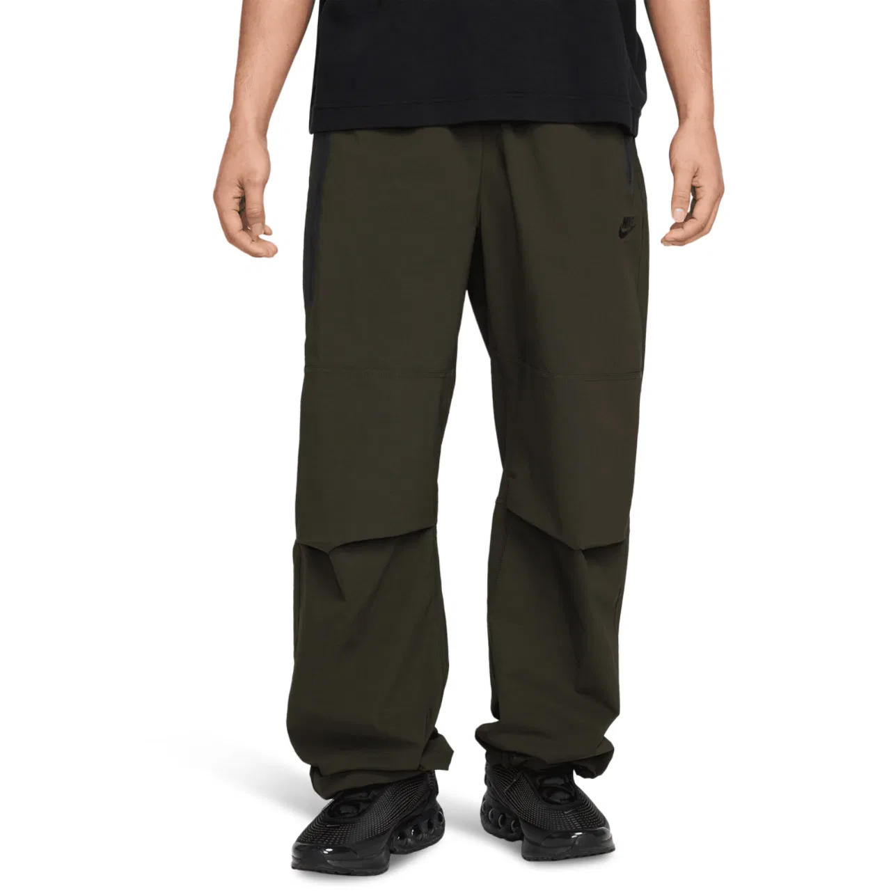Мужские штаны свободного кроя с широкими штанинами Nike Tech Woven Pants OS, Sequoia/Black