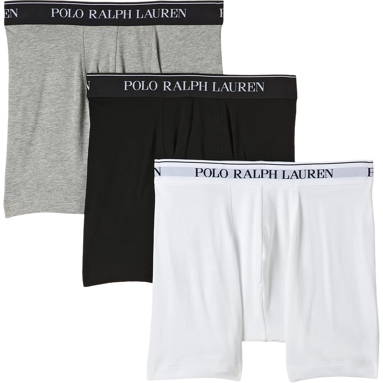 Мужские боксеры из хлопка, комплект из 3 штук, Polo Ralph Lauren, White/Black/Gray