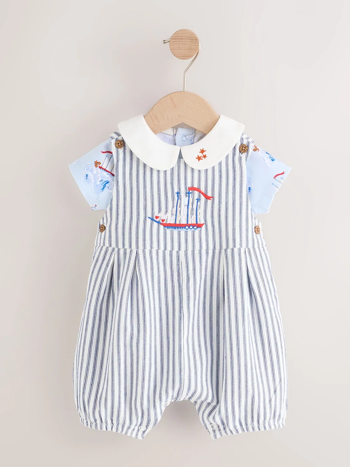 Комбинезон для новорожденных, полосатый, Cath Kidston Next, синий — фото 4