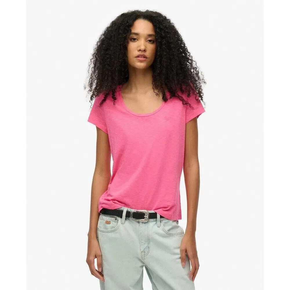 Женская футболка с широким вырезом Scoop Superdry, Rosa — фото 3