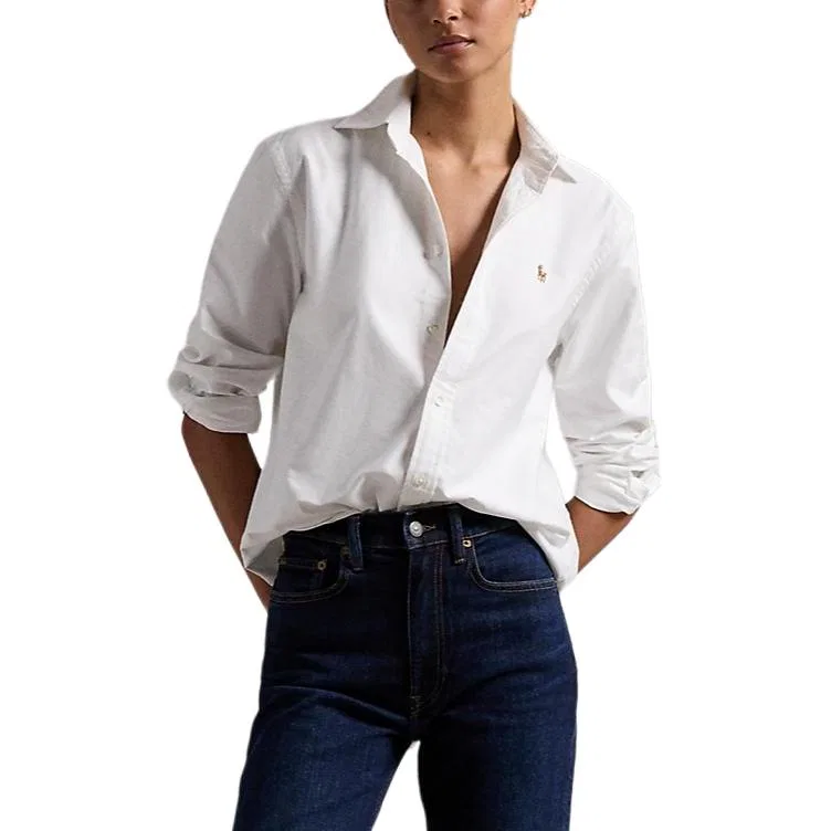 Женская рубашка с длинным рукавом Polo Ralph Lauren, White — фото 4