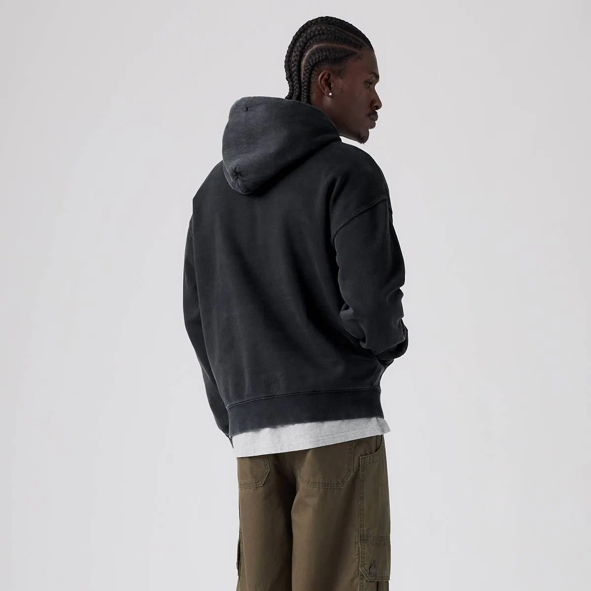 Оригинальная толстовка с капюшоном Levi's, Faded Wash Jet Black - Black — фото 4
