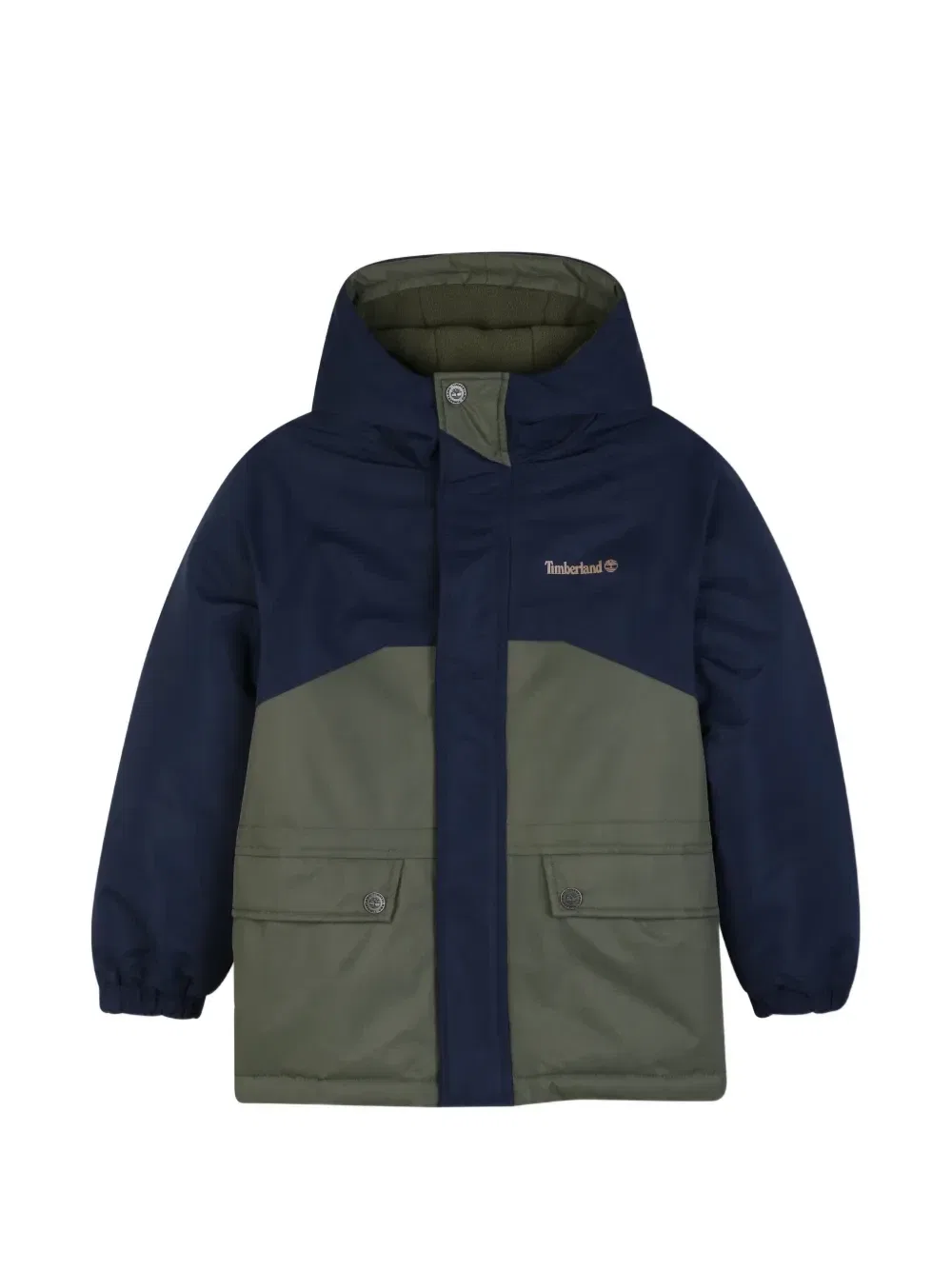 Парка в стиле колор-блок с капюшоном Timberland Kids, синий