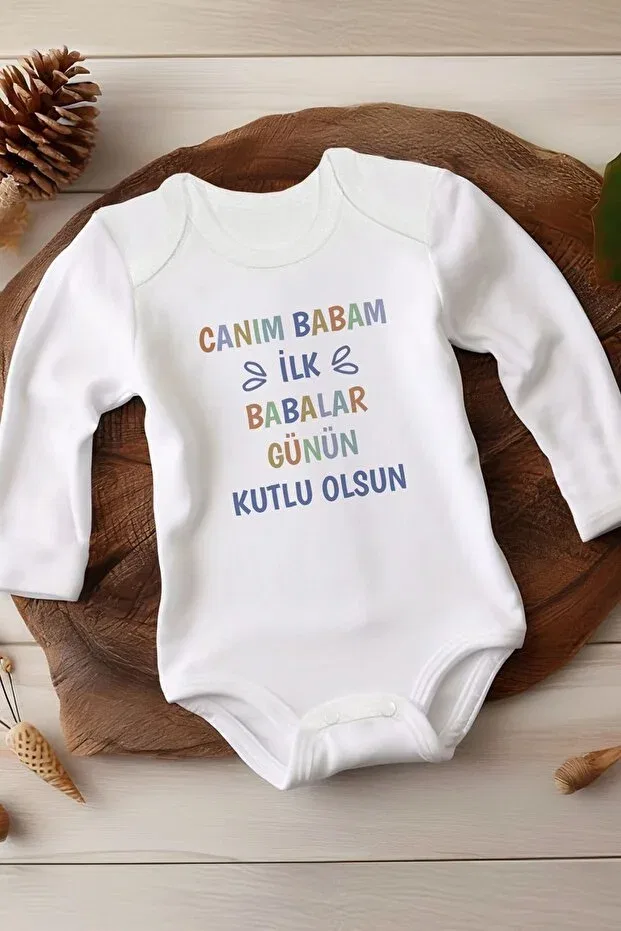 Детское боди с длинным рукавом с принтом Special design father's day written Homamia, White