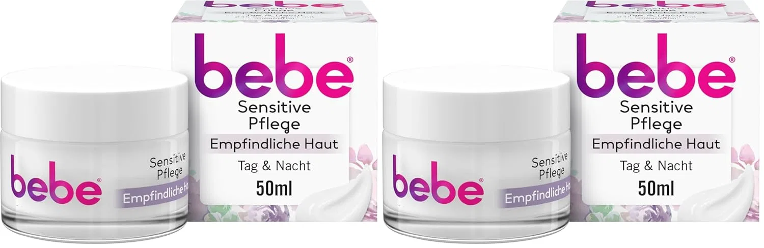 Крем для лица Bebe, 2 x 50 мл, для чувствительной кожи