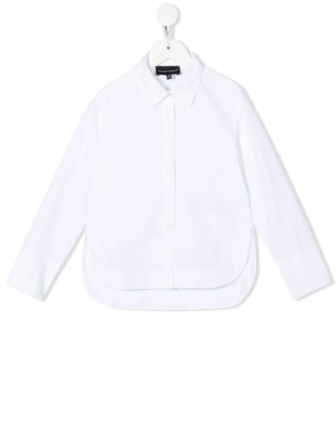 Рубашка из поплина с длинными рукавами Emporio Armani, белый