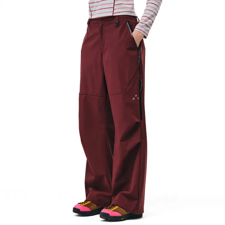 Детские софтшелл-штаны унисекс широкие Moderate Wide Leg FPA, Dark Red
