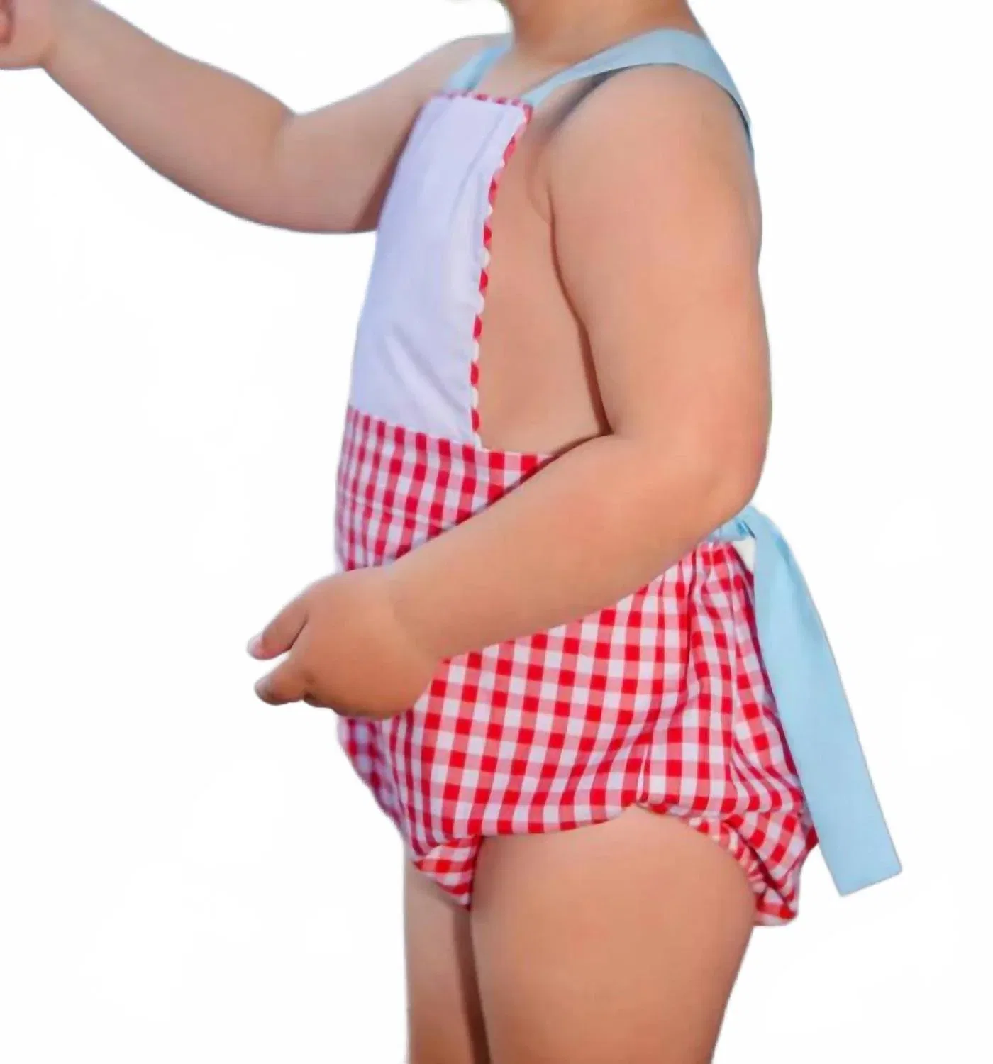 Детский комбинезон-сансьют с квадратной вставкой Sayre Sunsuit The Beaufort Bonnet Company, Richmond Red Gingham — фото 3