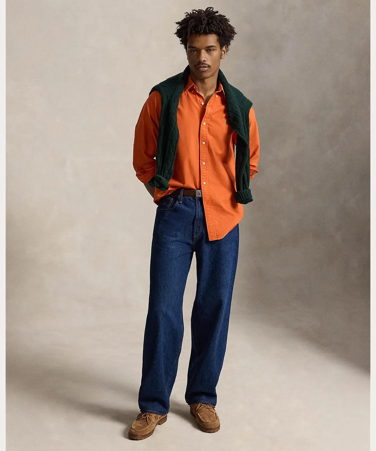 Мужская рубашка оксфорд с длинным рукавомClassic Fit POLO RALPH LAUREN, Orange — фото 3