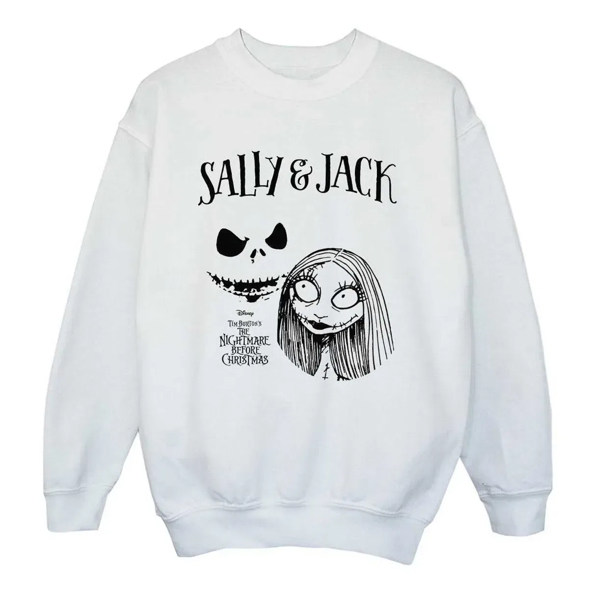 Свитшот с принтом Jack and Sally The Nightmare Before Christmas, White