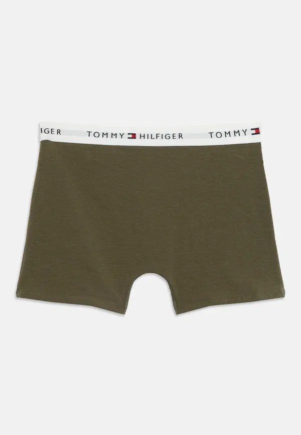 Комплект боксеров из 2 штук с логотипом на поясе, хлопок, Signature Logo Waistband Boxer Briefs Tommy Hilfiger Desert Sky, Army Green, зеленый — фото 2