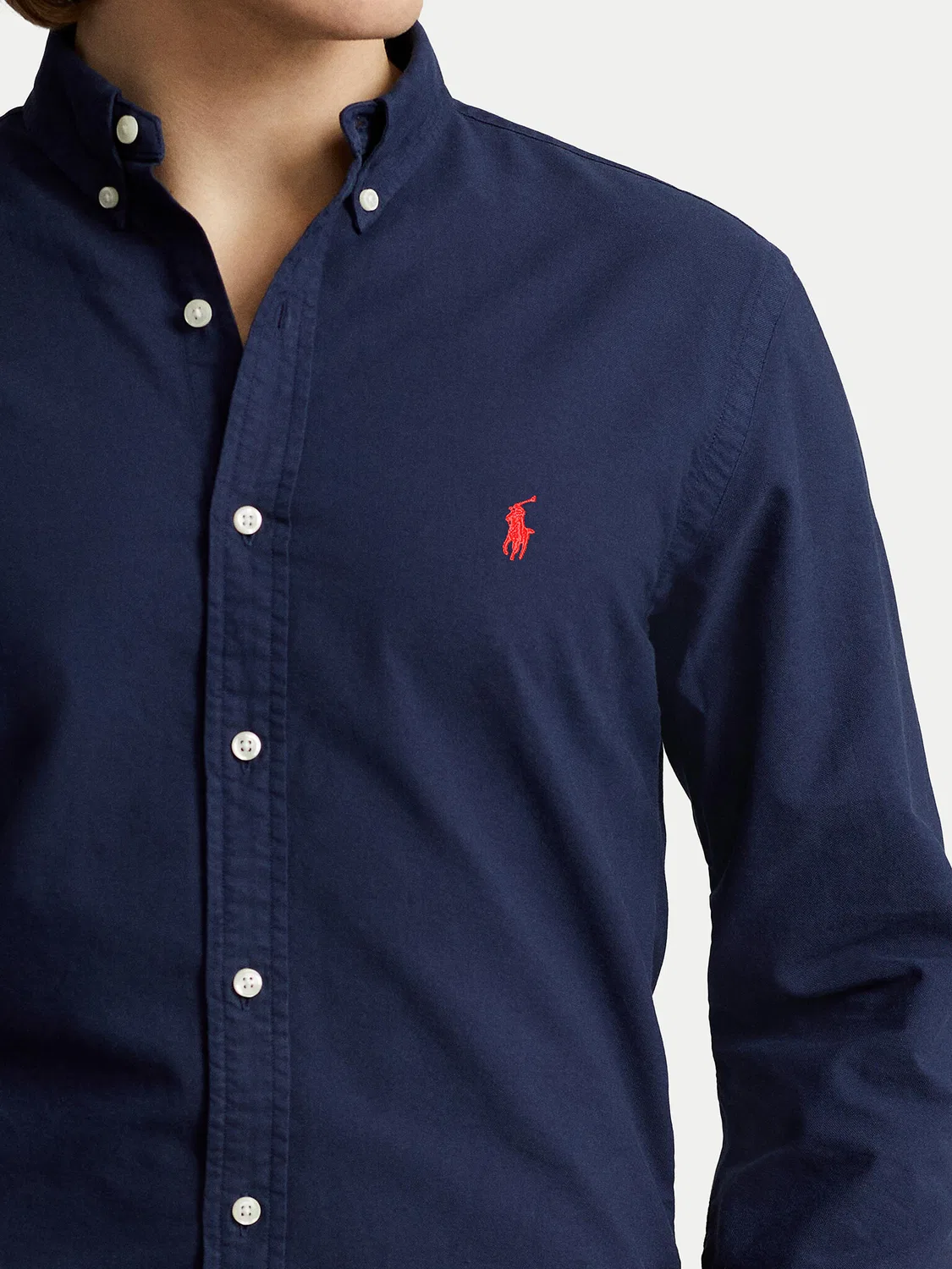 Мужская рубашка приталенного кроя Polo Ralph Lauren, темно-синий — фото 4
