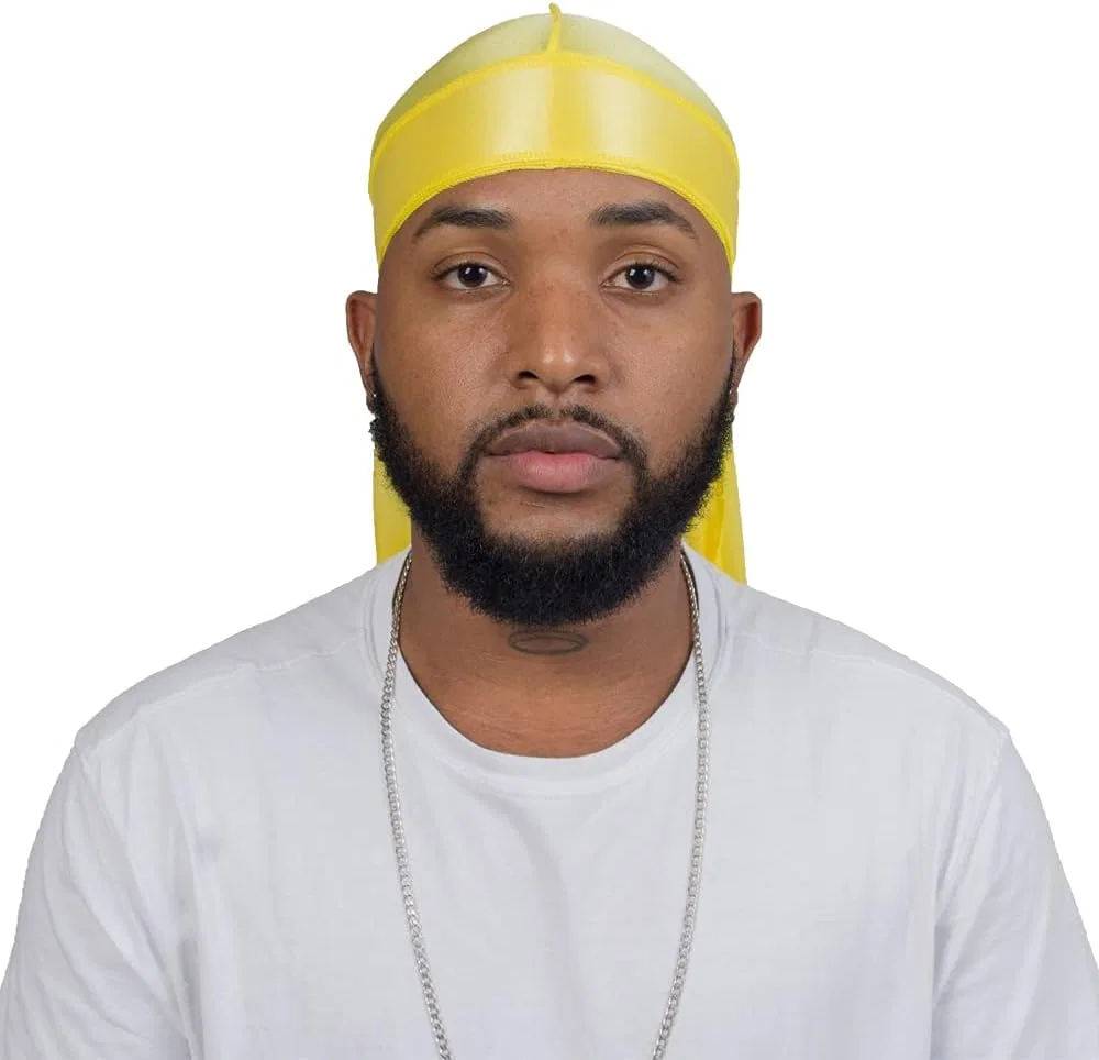 Шапочка для душа Durag Satin, ForceWave, набор 2 шт, XL, Yellow — фото 2