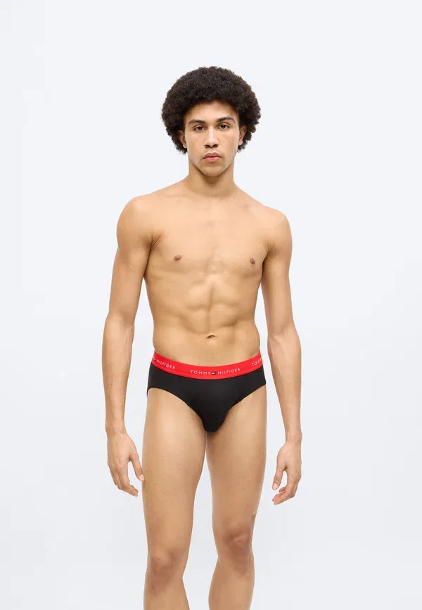 Боксеры из хлопка 3-pack signature repeat logo waistband briefs Tommy Hilfiger, Red/Sea/Raspberry Juice, красный/малиновый — фото 2
