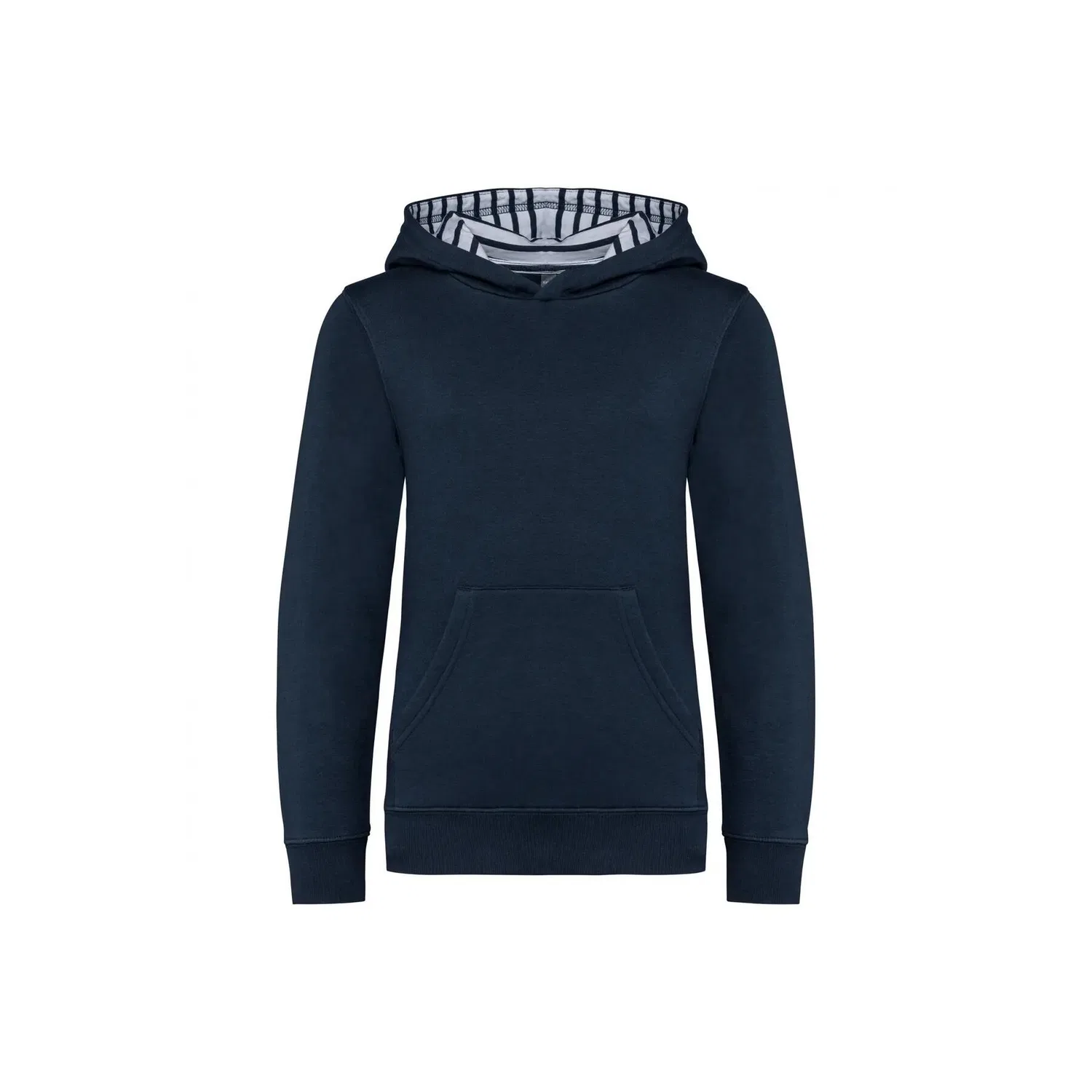 Детский свитшот с контрастной капюшоном с детским принтом Kariban, BLAU / Navyblau