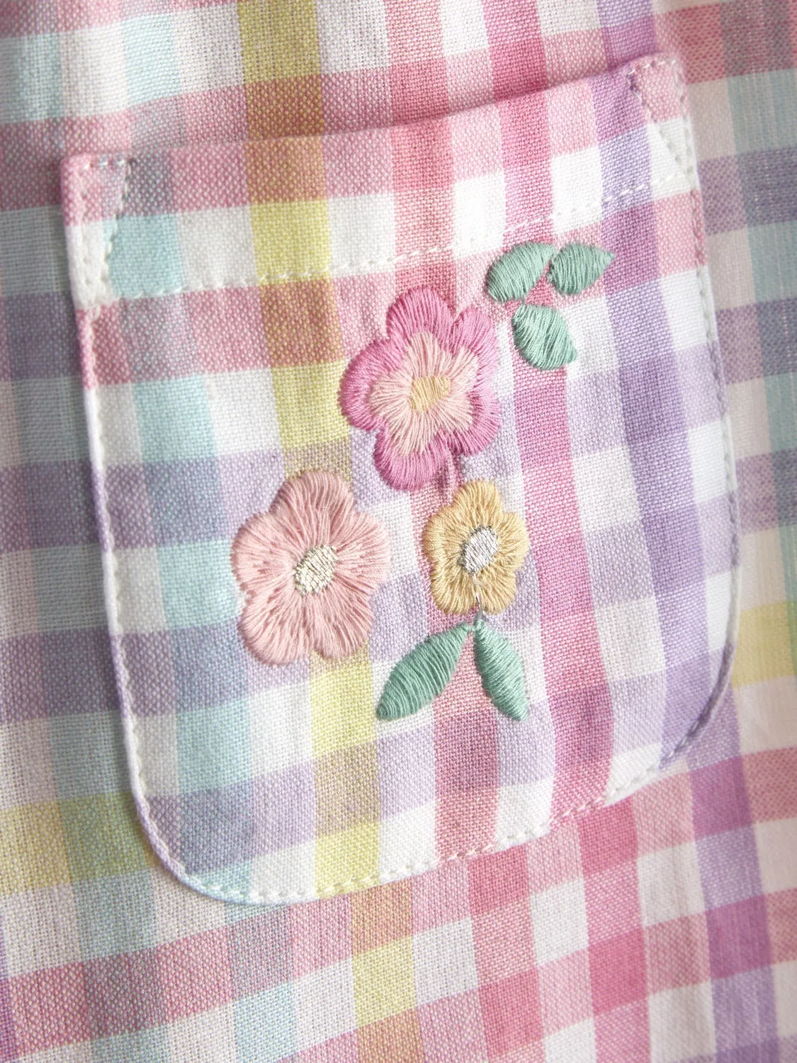 Комбинезон с воланами на плечах, Pink Gingham, JoJo Maman Bébé — фото 3