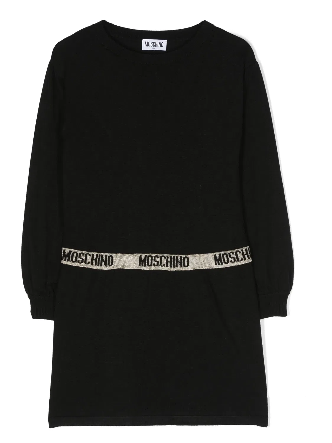 Платье с логотип-поясом Moschino, черный