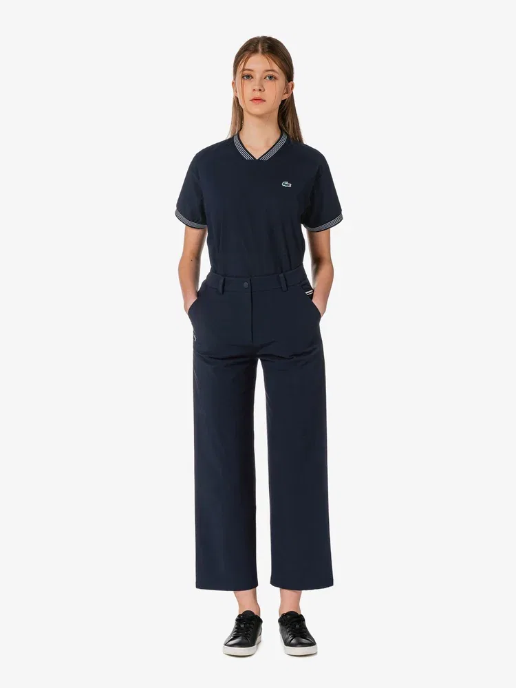Брюки LACOSTE Navy, прямые, из нейлона с хлопком — фото 4