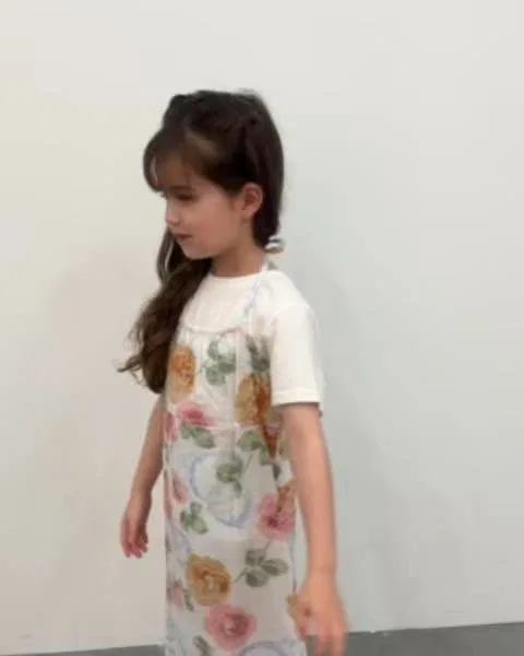 Детский комплект для девочек с цветочным принтом, модель 120-130, a.v.v, Light Blue — фото 2