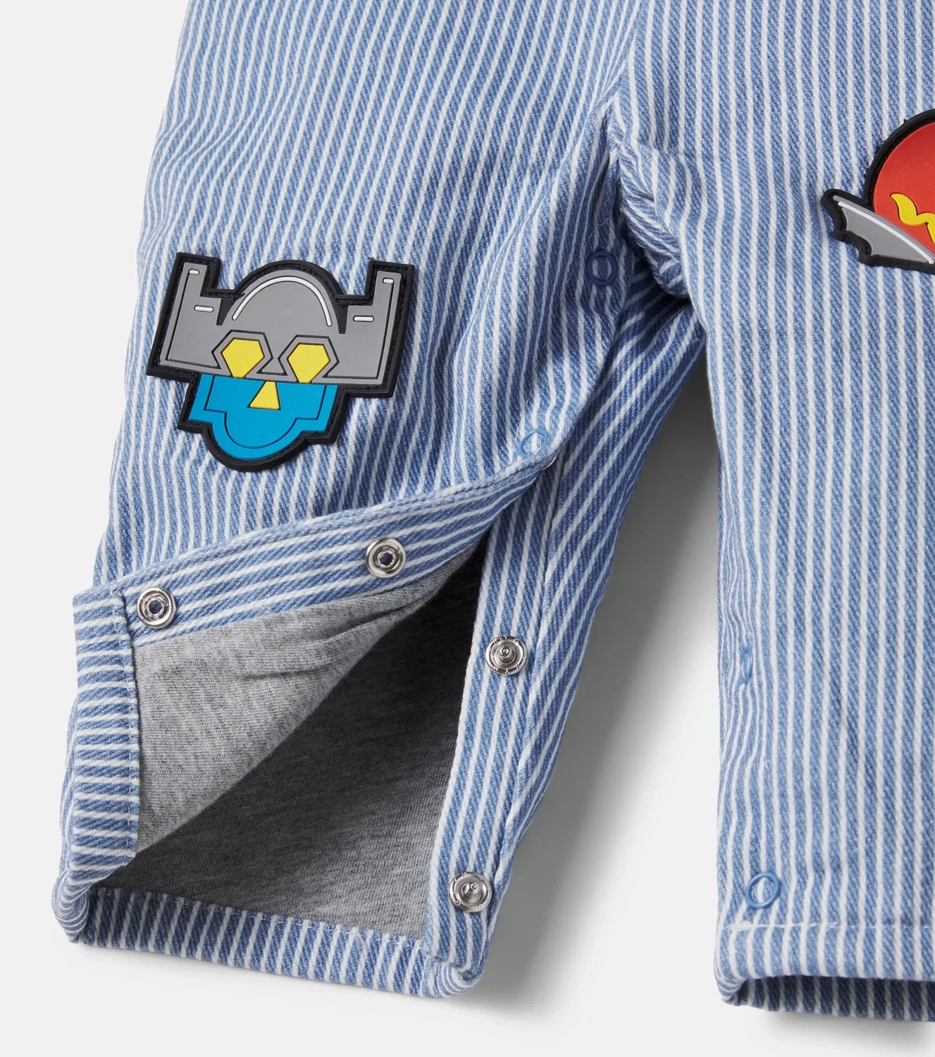 Детский джинсовый комбинезон с аппликацией Stella Mccartney Kids, синий — фото 4