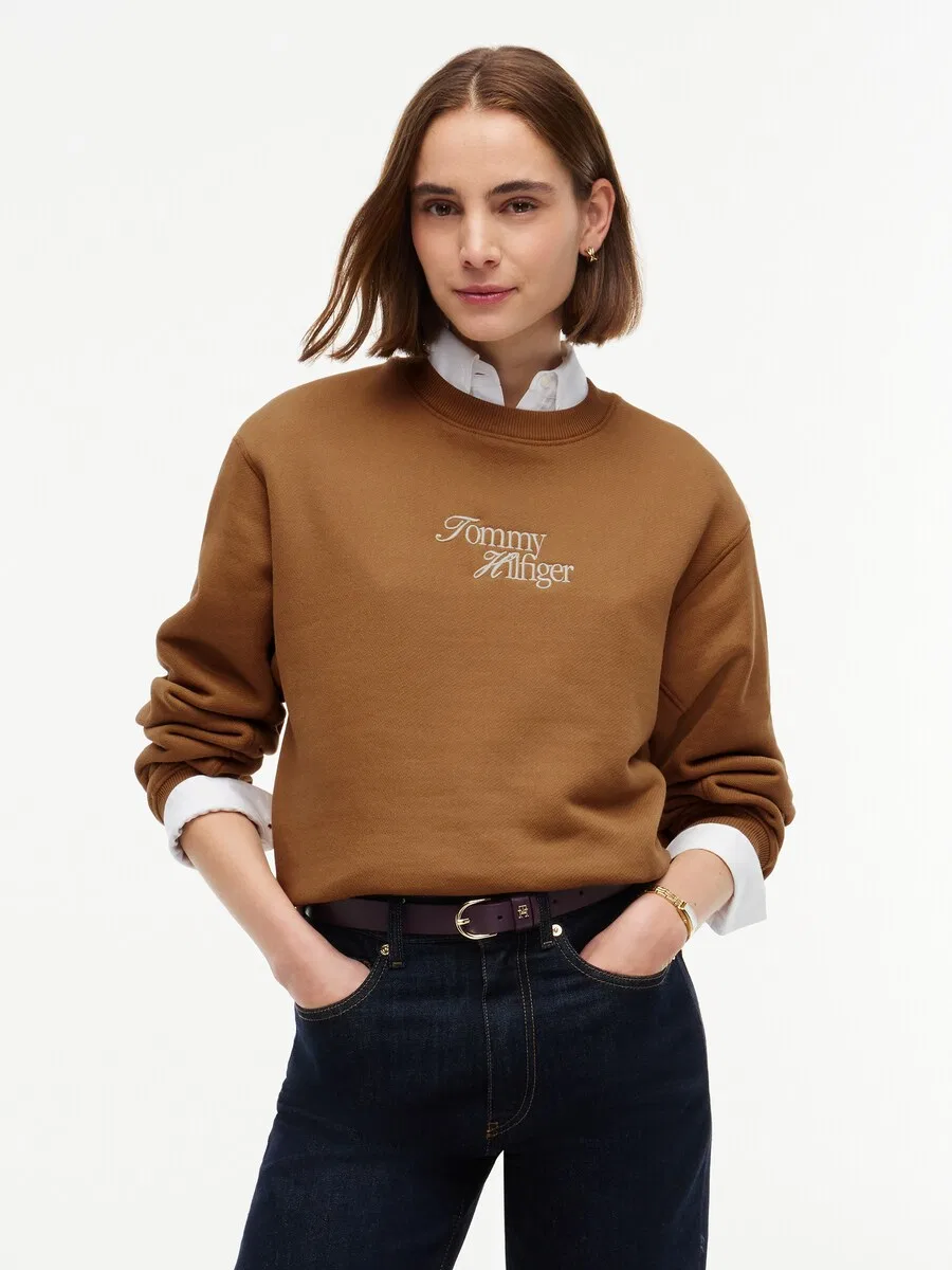 Толстовка TOMMY HILFIGER карамельного цвета — фото 2
