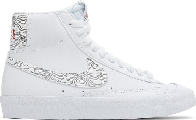 

Кроссовки Nike Blazer Mid '77 GS 'White Logo Print', белый
