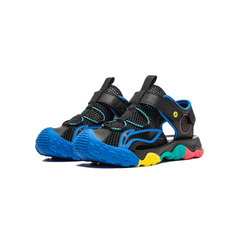 Детские сандалии с синтетической кожи и ткани Li-Ning YOUNG, Black — фото 4