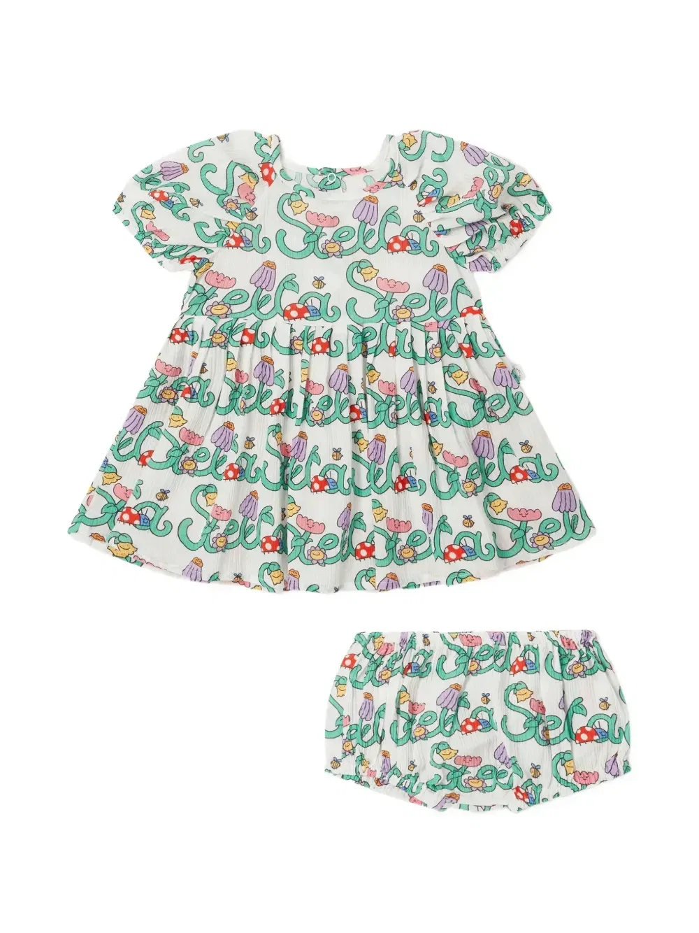 Комплект из блумеров и платья с логотипом Stella McCartney Kids, белый