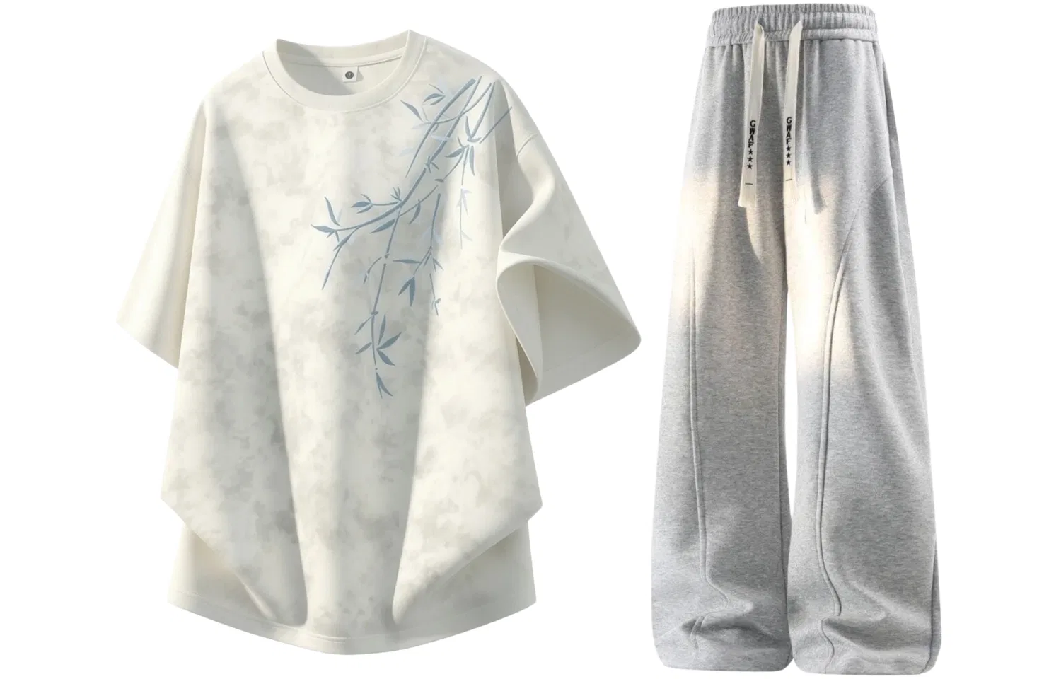 Детский спортивный комплект с принтом Casual Sportswear GWAF, White/Heather Gray