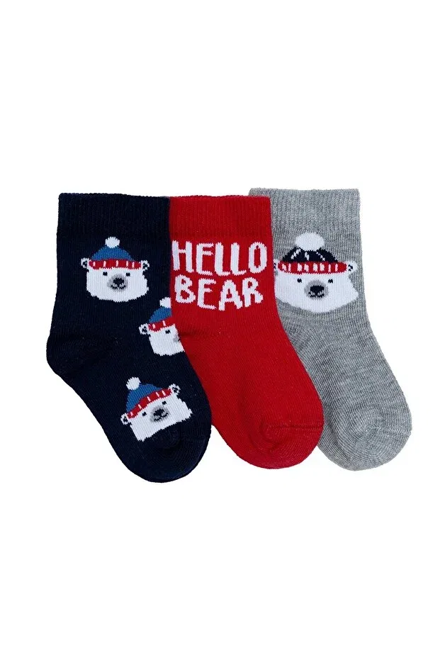 Детский комплект носков для мальчиков с принтом Hellobaby Ebebek Hello Baby, Red