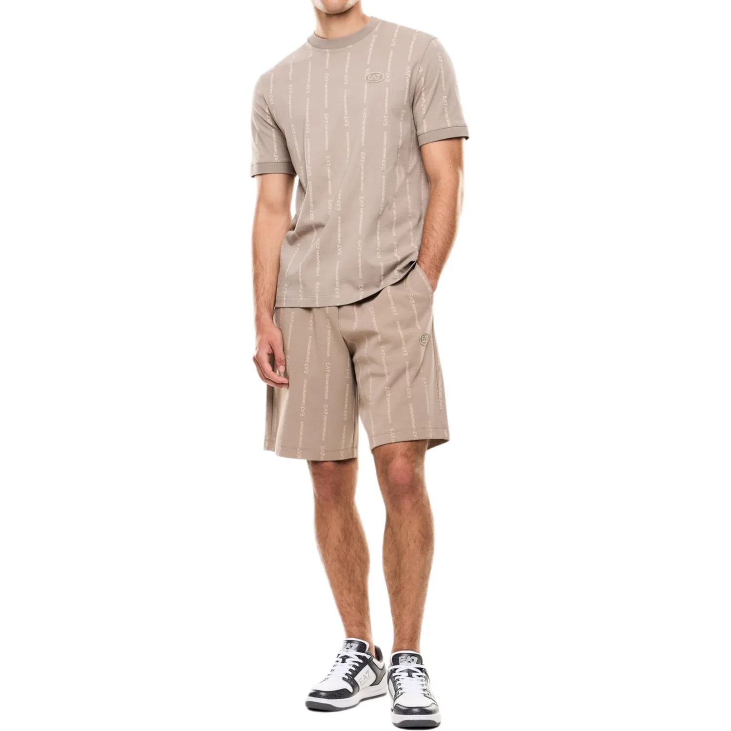 Мужская футболка EMPORIO ARMANI EA7, Light Brown — фото 3
